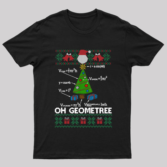 Funny Math Geometry Christmas Tree Geometree T-Shirt