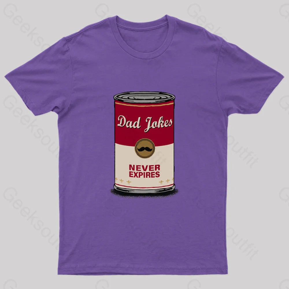 Dad Jokes Never Expire T-Shirt Purple / S