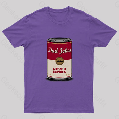 Dad Jokes Never Expire T-Shirt Purple / S