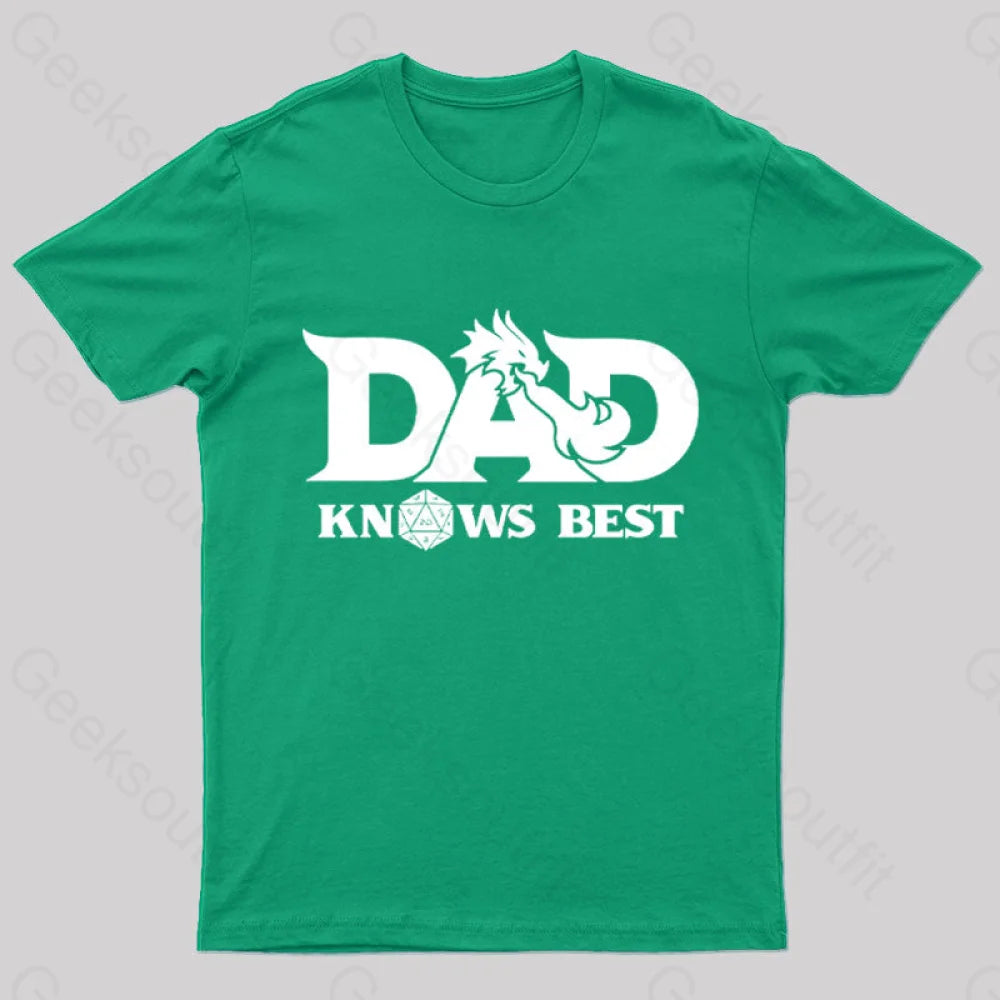 Dad Know Best Geek T-Shirt Green / S