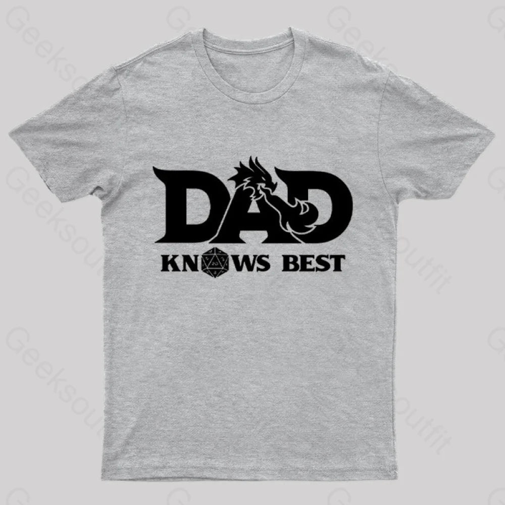 Dad Know Best Geek T-Shirt Grey / S