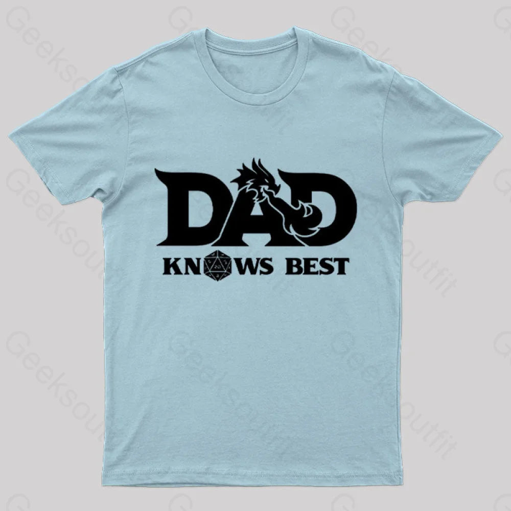 Dad Know Best Geek T-Shirt Light Blue / S