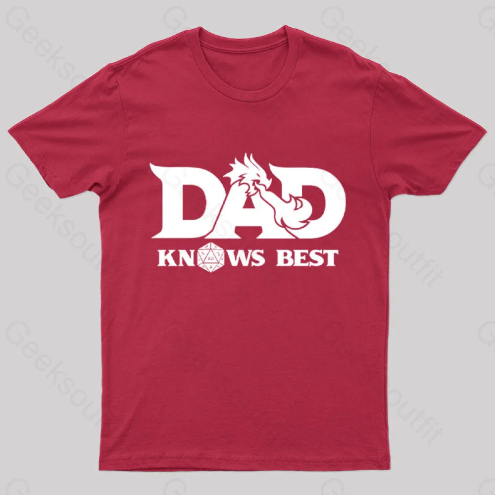 Dad Know Best Geek T-Shirt Red / S