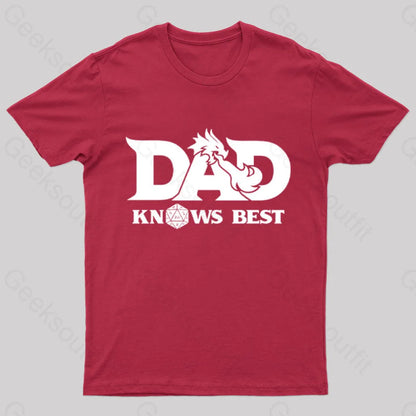 Dad Know Best Geek T-Shirt Red / S