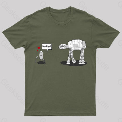 Daddy Robot Nerd T-Shirt Army Green / S