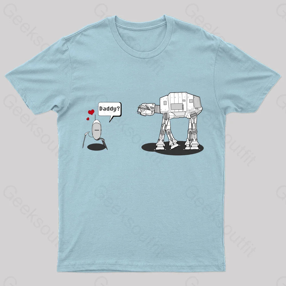 Daddy Robot Nerd T-Shirt Light Blue / S