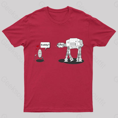 Daddy Robot Nerd T-Shirt Red / S