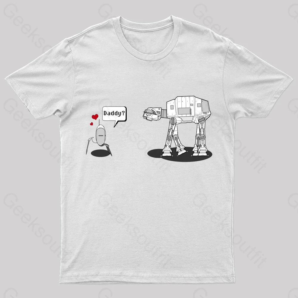 Daddy Robot Nerd T-Shirt White / S