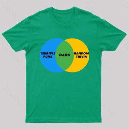 Dads Terrible Puns Random Trivia Nerd T-Shirt Green / S