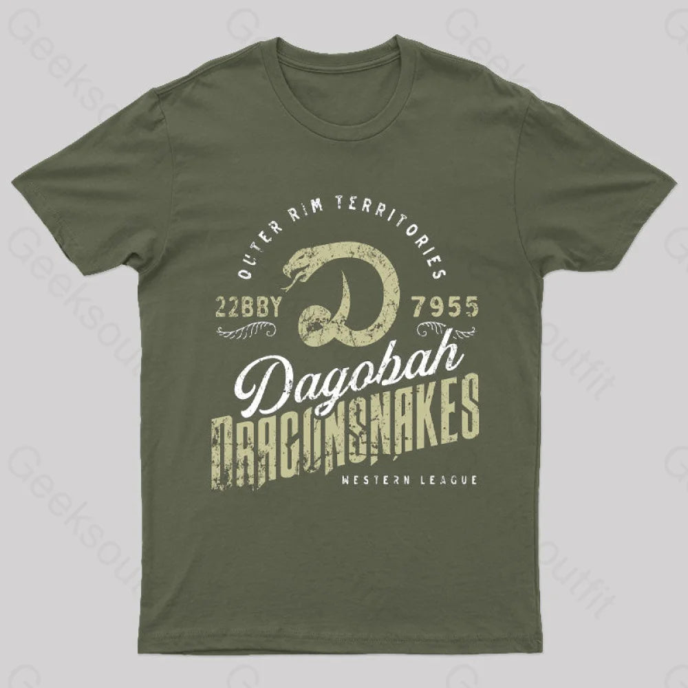 Dagobah Dragonsnakes Empire Strikes Back T-Shirt Army Green / S