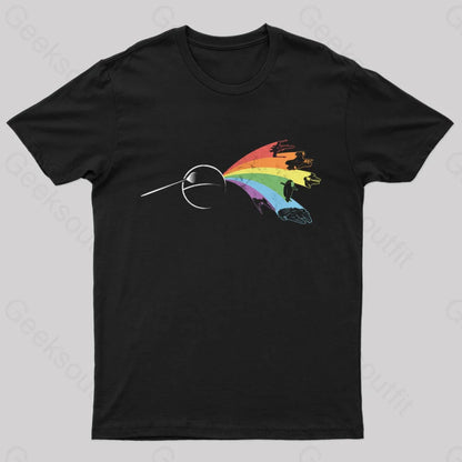 Dark Side Of The Death Star Geek T-Shirt Black / S