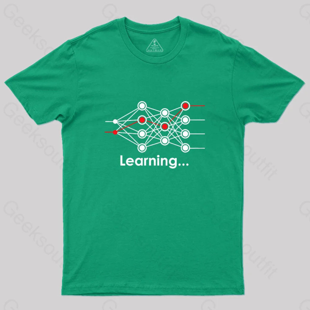 Data Science Neural Network Learning Machine Geek T-Shirt Green / S