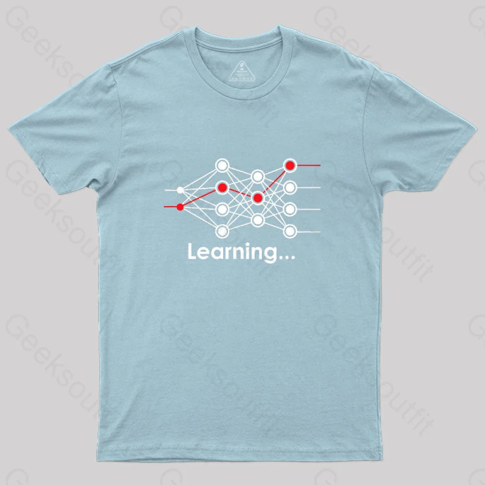 Data Science Neural Network Learning Machine Geek T-Shirt Light Blue / S