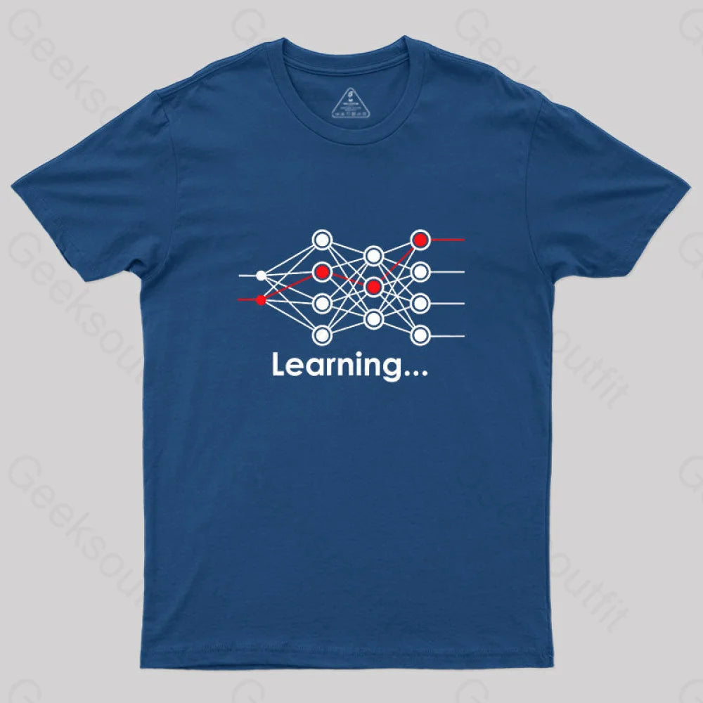 Data Science Neural Network Learning Machine Geek T-Shirt Navy / S