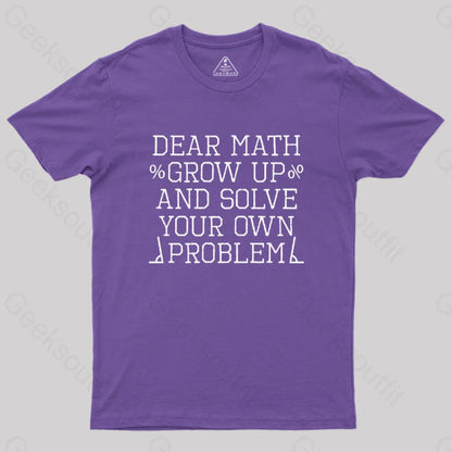 Dear Math Geek T-Shirt Purple / S