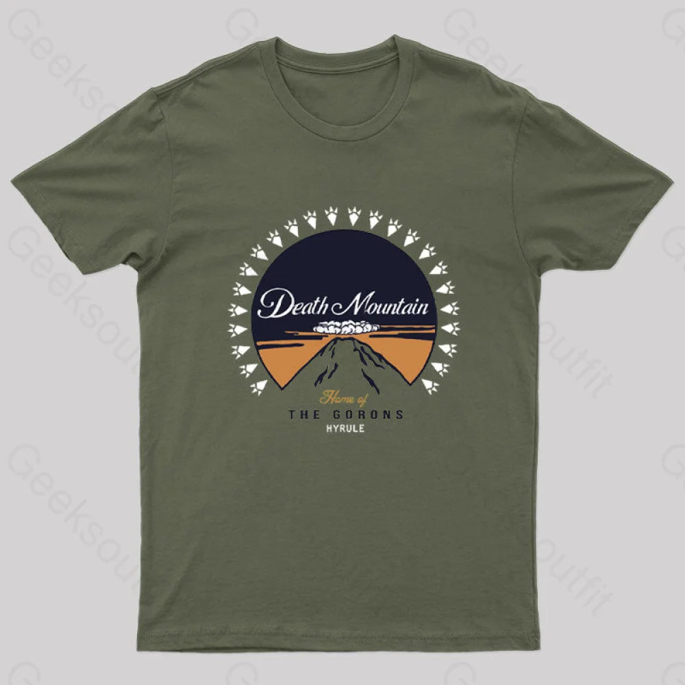 Death Mountain Geek T-Shirt Army Green / S