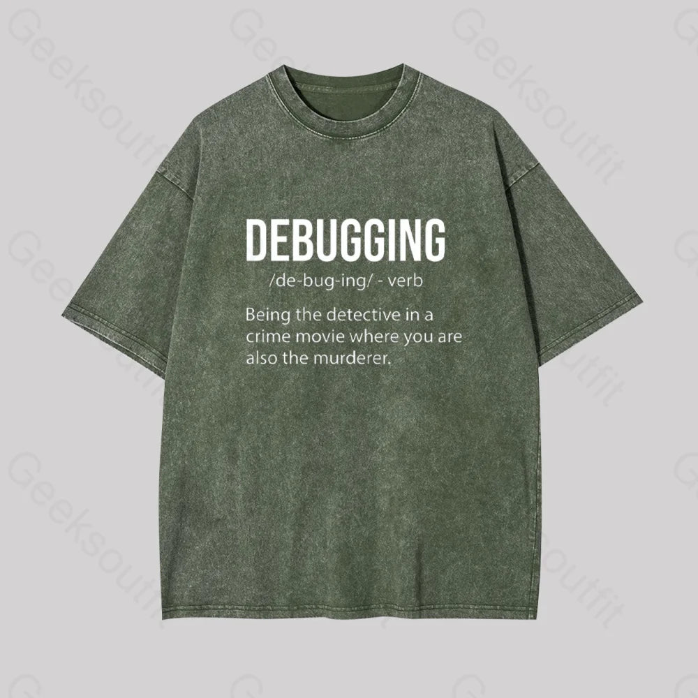 Debugging Definition Geek Washed T-Shirt Armygreen / S