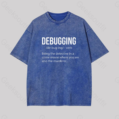 Debugging Definition Geek Washed T-Shirt Blue / S