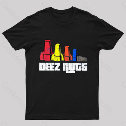 Deez Nuts Electrician Nerd T-Shirt Black / S