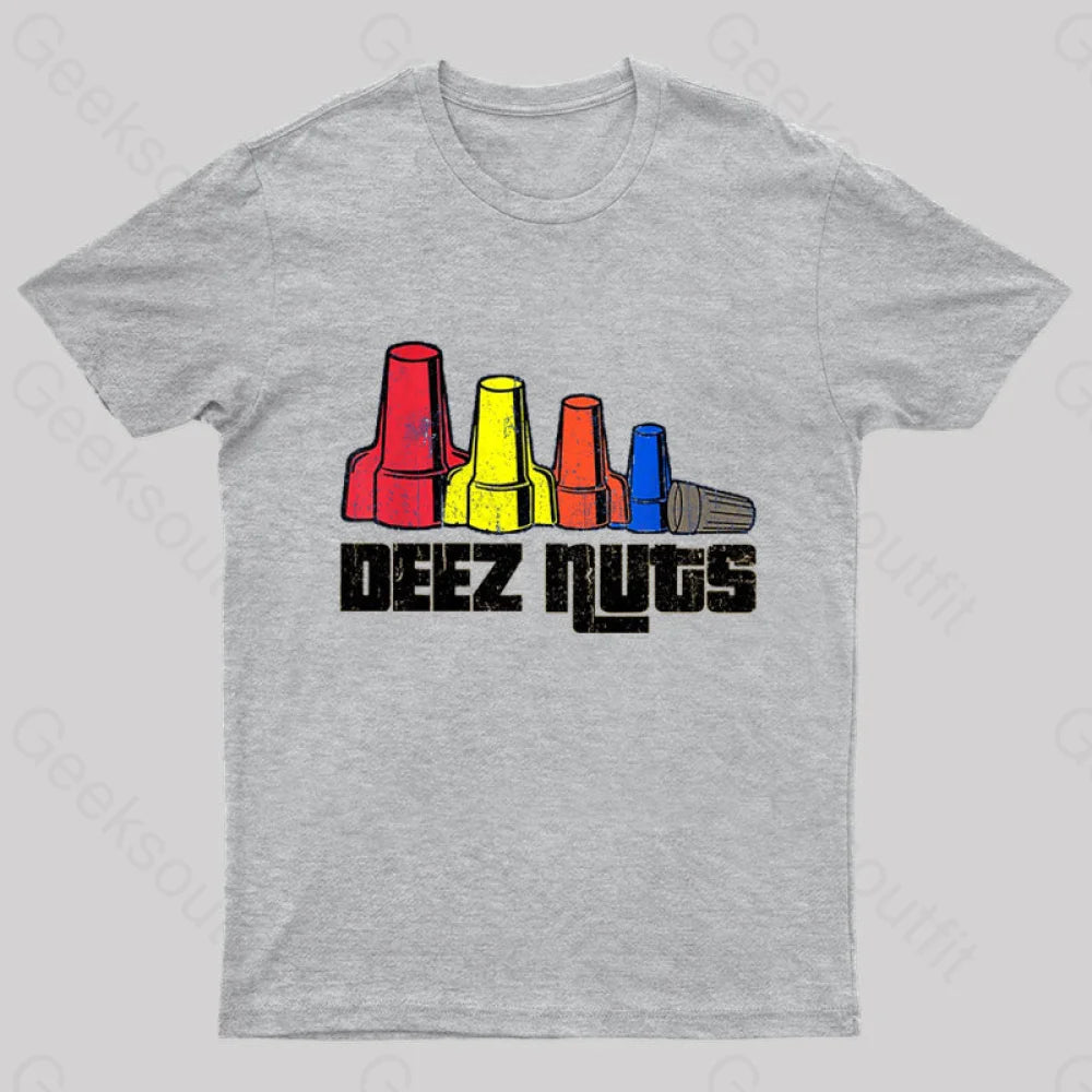 Deez Nuts Electrician Nerd T-Shirt Grey / S