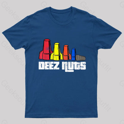 Deez Nuts Electrician Nerd T-Shirt Navy / S