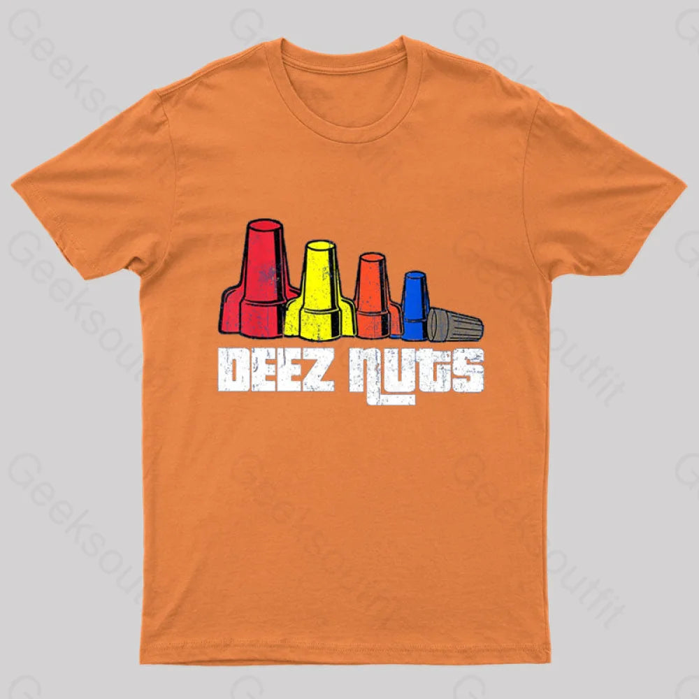 Deez Nuts Electrician Nerd T-Shirt Orange / S