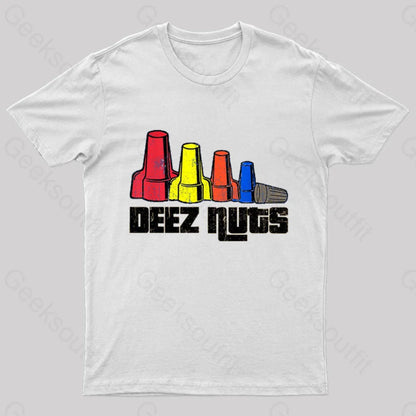 Deez Nuts Electrician Nerd T-Shirt White / S