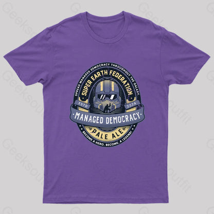 Democracy Exo Patriot Mech T-Shirt Purple / S