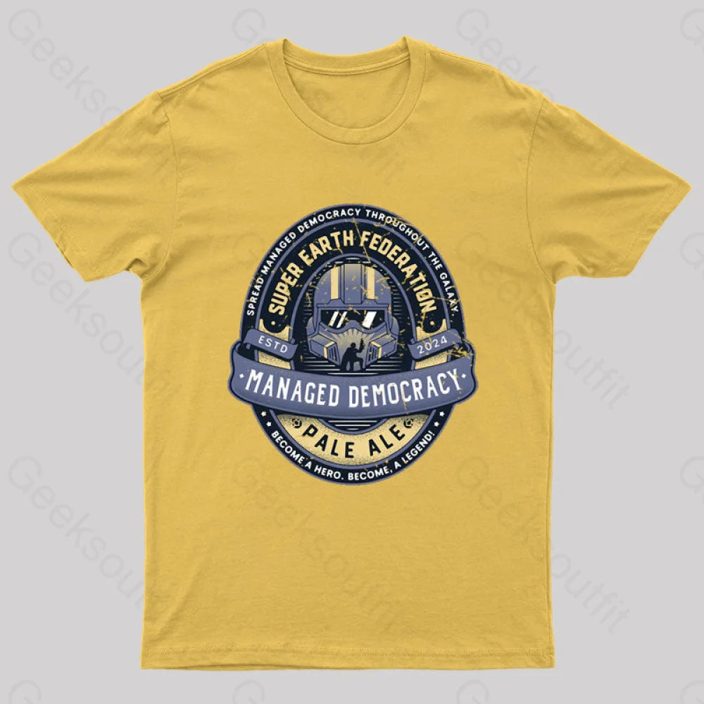 Democracy Exo Patriot Mech T-Shirt Yellow / S