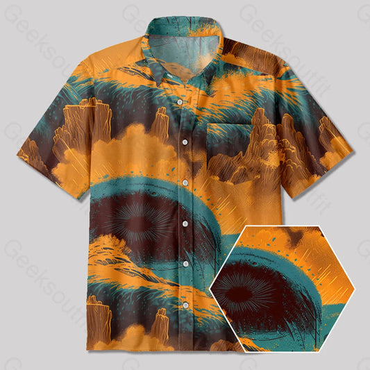 Desert Planet Sandworm Button Up Pocket Shirt Yc