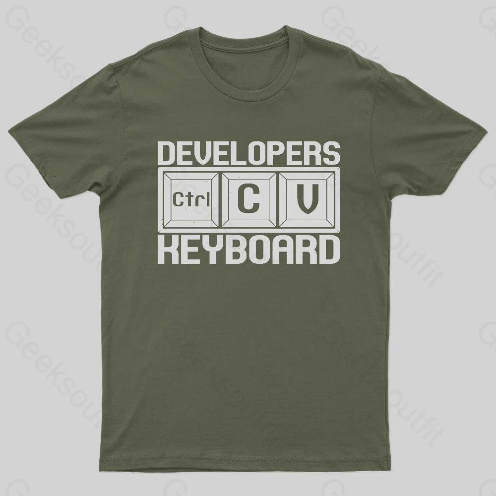 Developer Programmer Coder Nerd T-Shirt Army Green / S