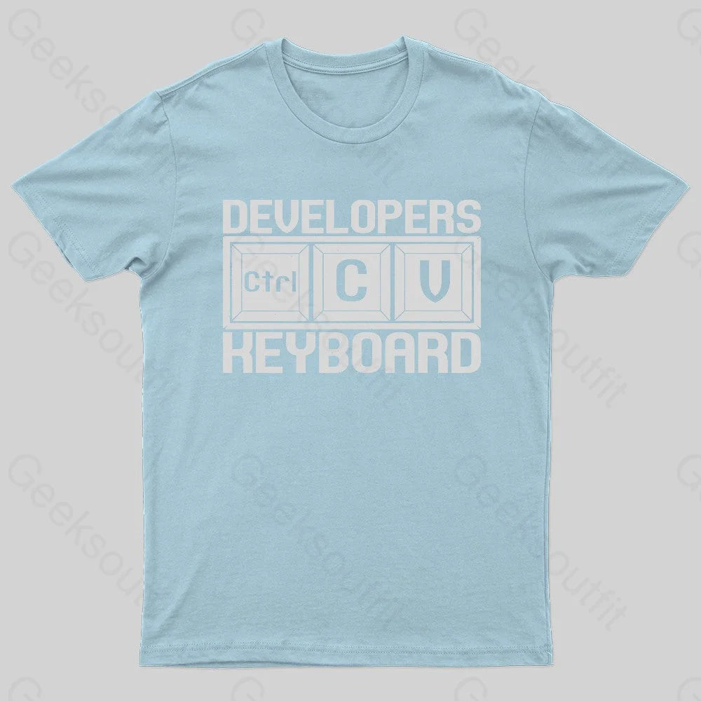 Developer Programmer Coder Nerd T-Shirt Light Blue / S