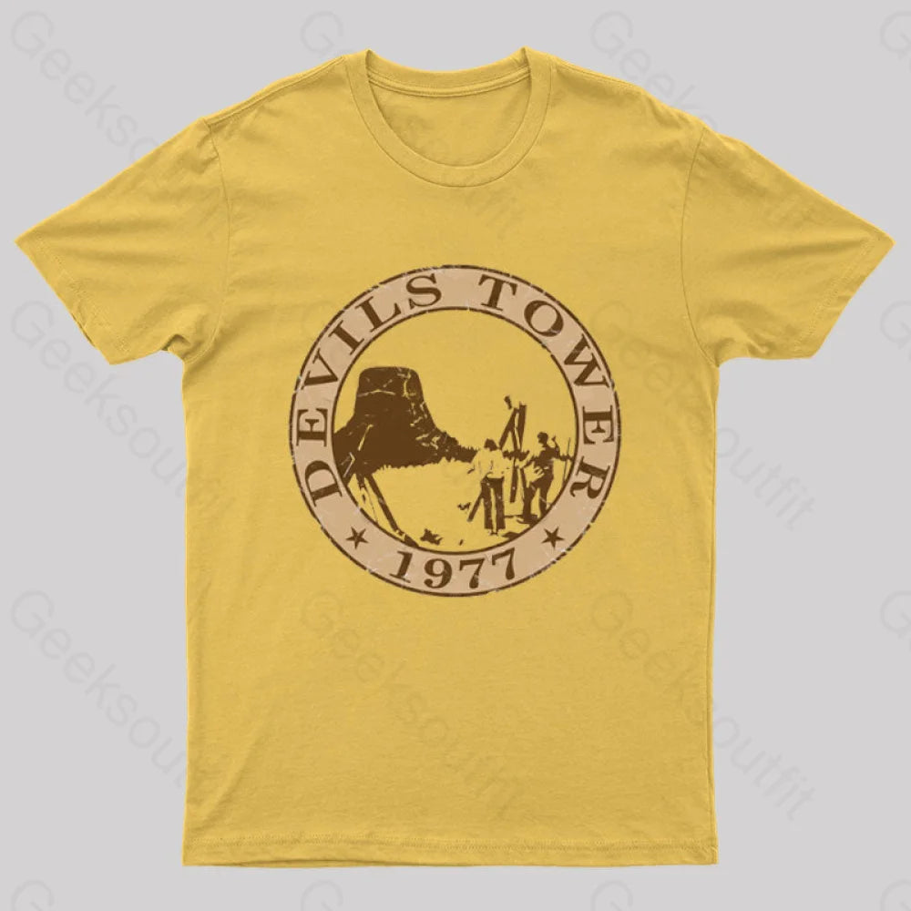 Devils Tower 1977 T-Shirt Yellow / S