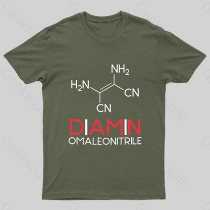 Diaminomaleonitrole Nerd T-Shirt Army Green / S