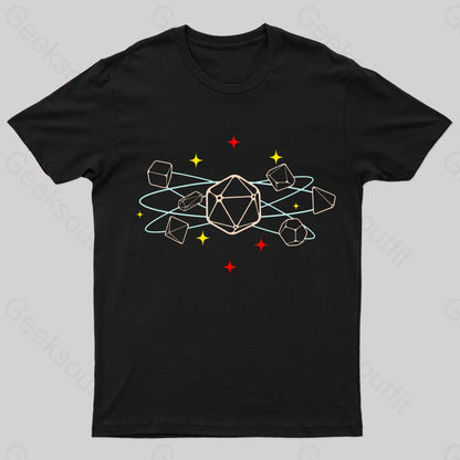 Dice Atom Tabletop Rpg Geek T-Shirt Black / S