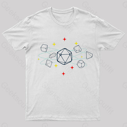 Dice Atom Tabletop Rpg Geek T-Shirt White / S