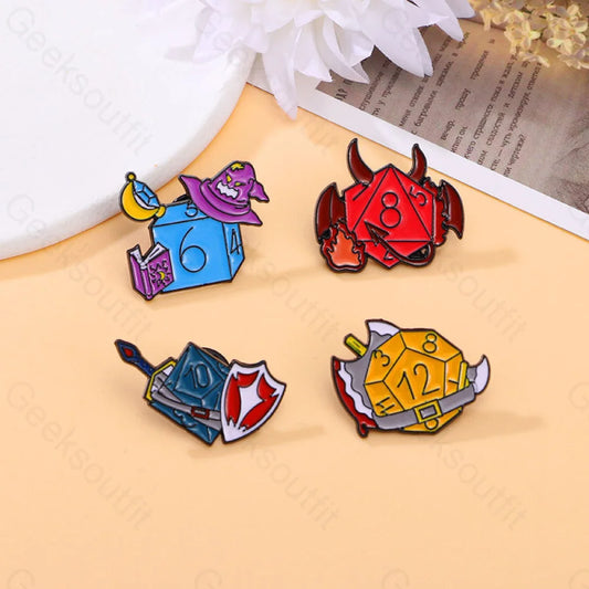 Dice Wizard Warrior Demon Pins