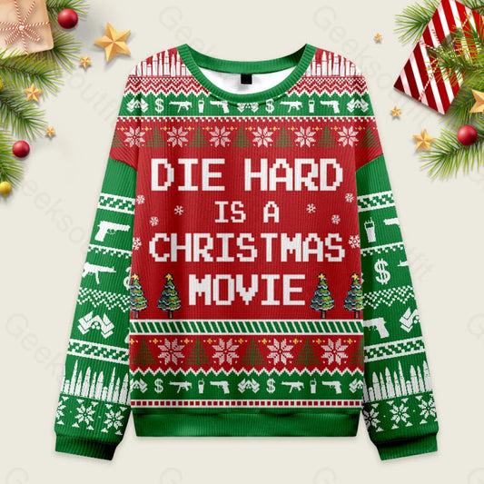 Die Hard Is A Christmas Movie Ugly Sweater Men’s Style-S