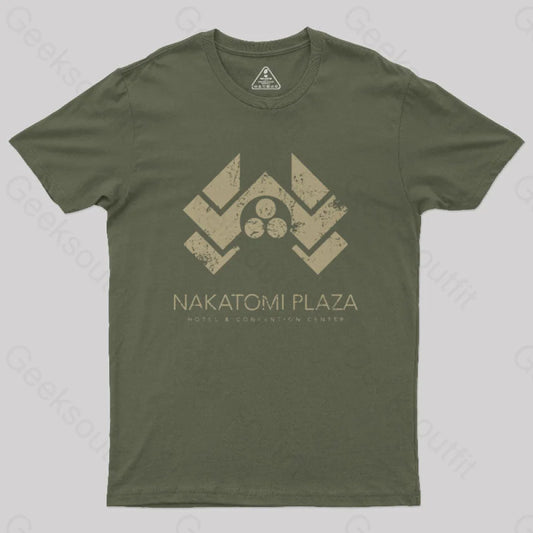 Die Hard Nakatomi Plaza Geek T-Shirt Army Green / S