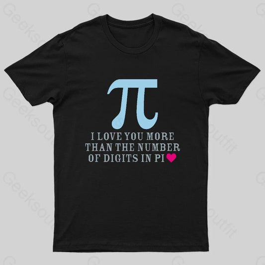 Digits In Pi Geek T-Shirt Black / S