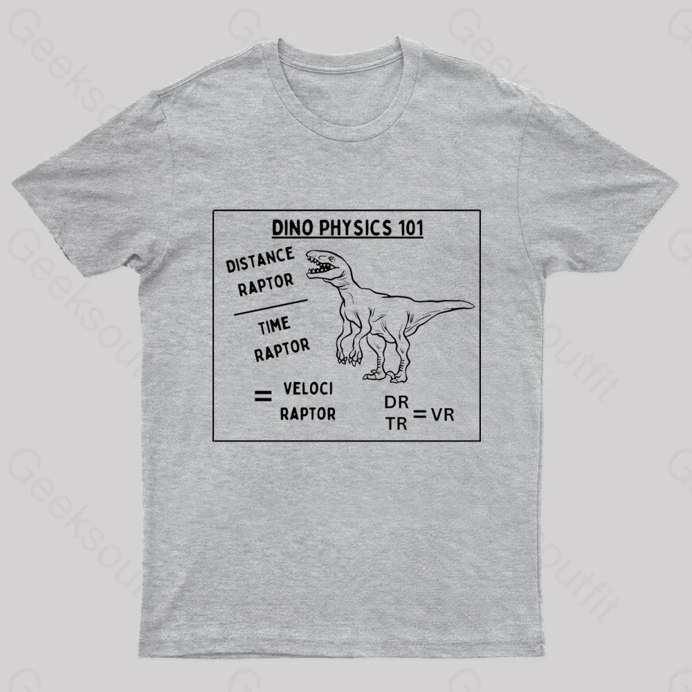 Dino Physics 101 Geek T-Shirt Grey / S