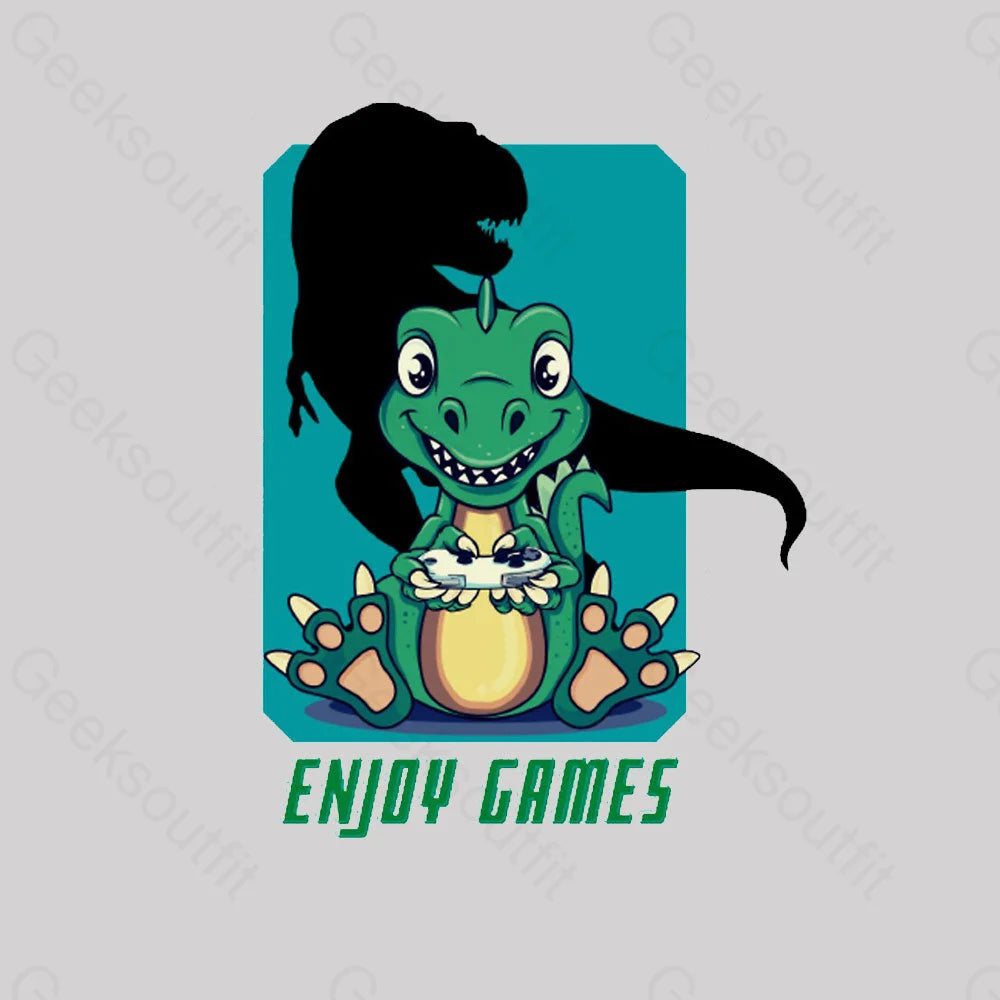 Dinosaur Enjoy Games Nerd T-Shirt