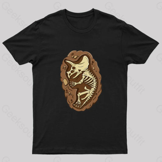 Dinosaur Fossil Nerd T-Shirt Black / S