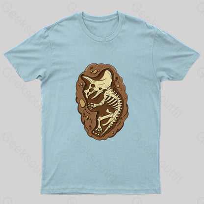 Dinosaur Fossil Nerd T-Shirt Light Blue / S