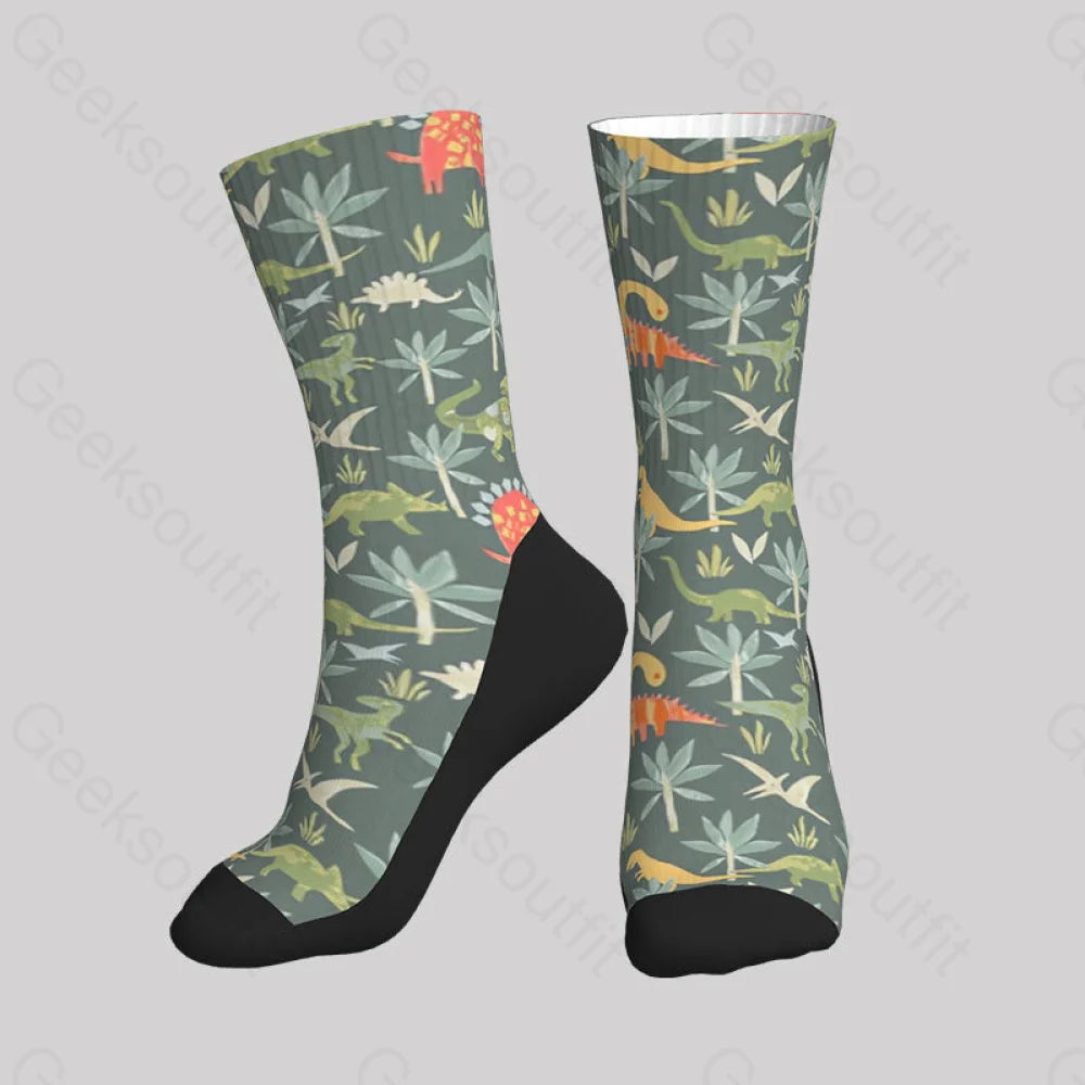 Dinosaur Primordial Forest Men’s Socks