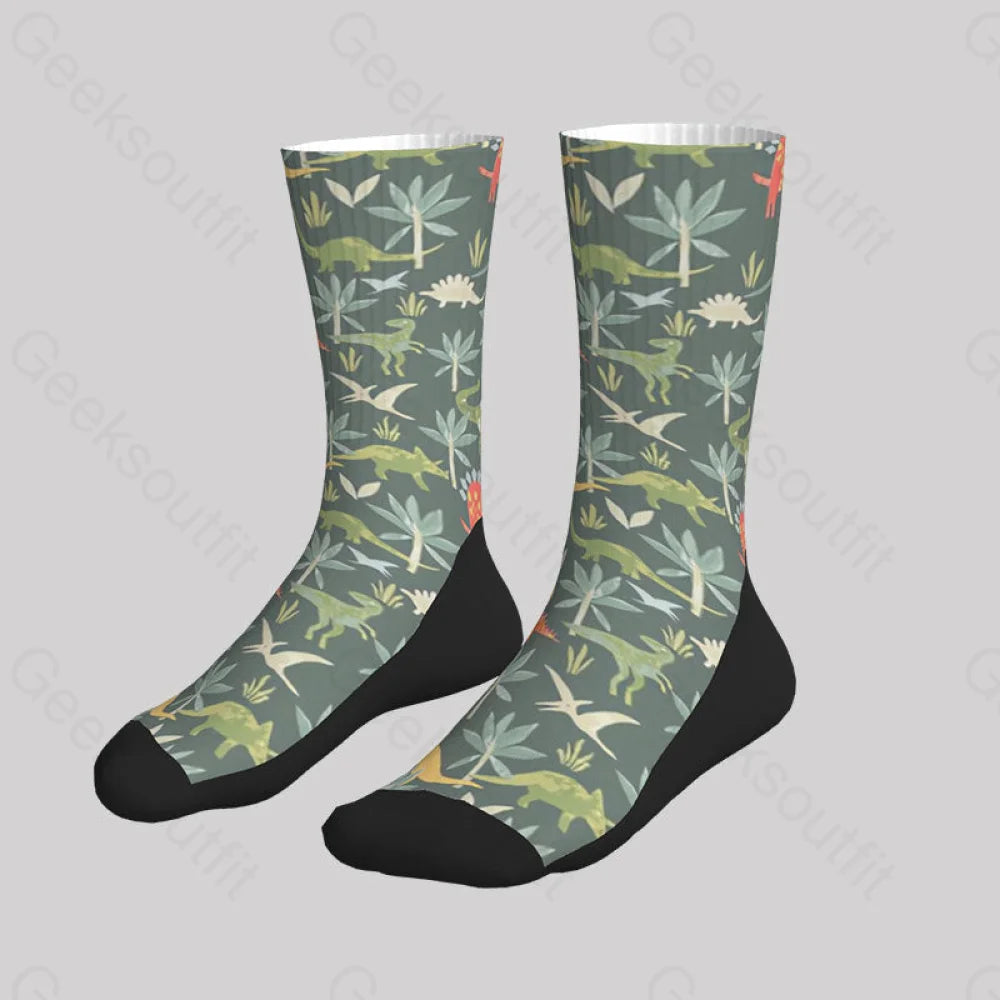 Dinosaur Primordial Forest Men’s Socks Sks049