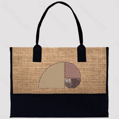 Distressed Geometric Fibonacci Spiral Cotton Tote Bag