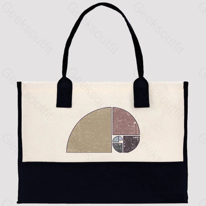 Distressed Geometric Fibonacci Spiral Cotton Tote Bag