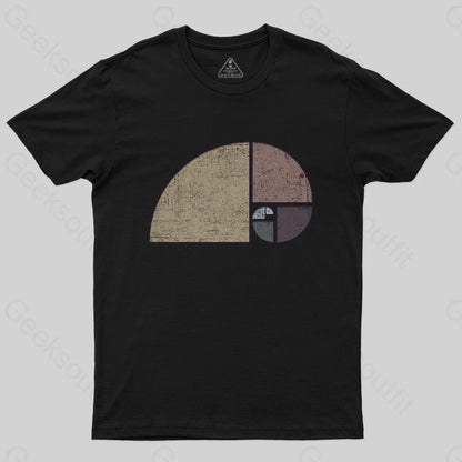 Distressed Geometric Fibonacci Spiral T-Shirt - Geeksoutfit