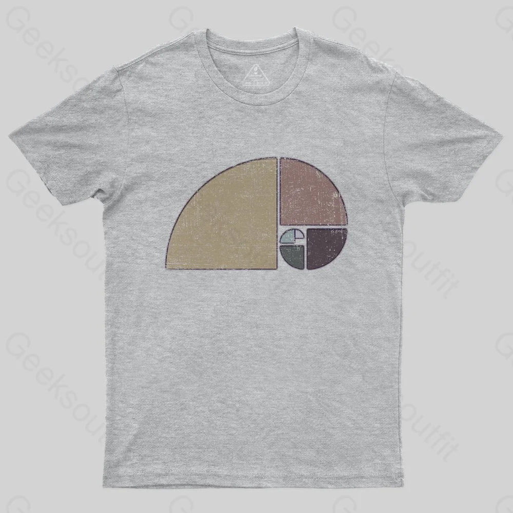 Distressed Geometric Fibonacci Spiral T-Shirt - Geeksoutfit